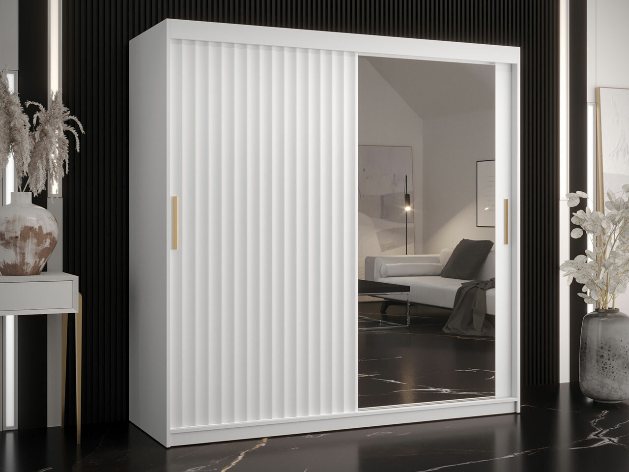 Kleiderschrank Hartford 338 (Weiß)