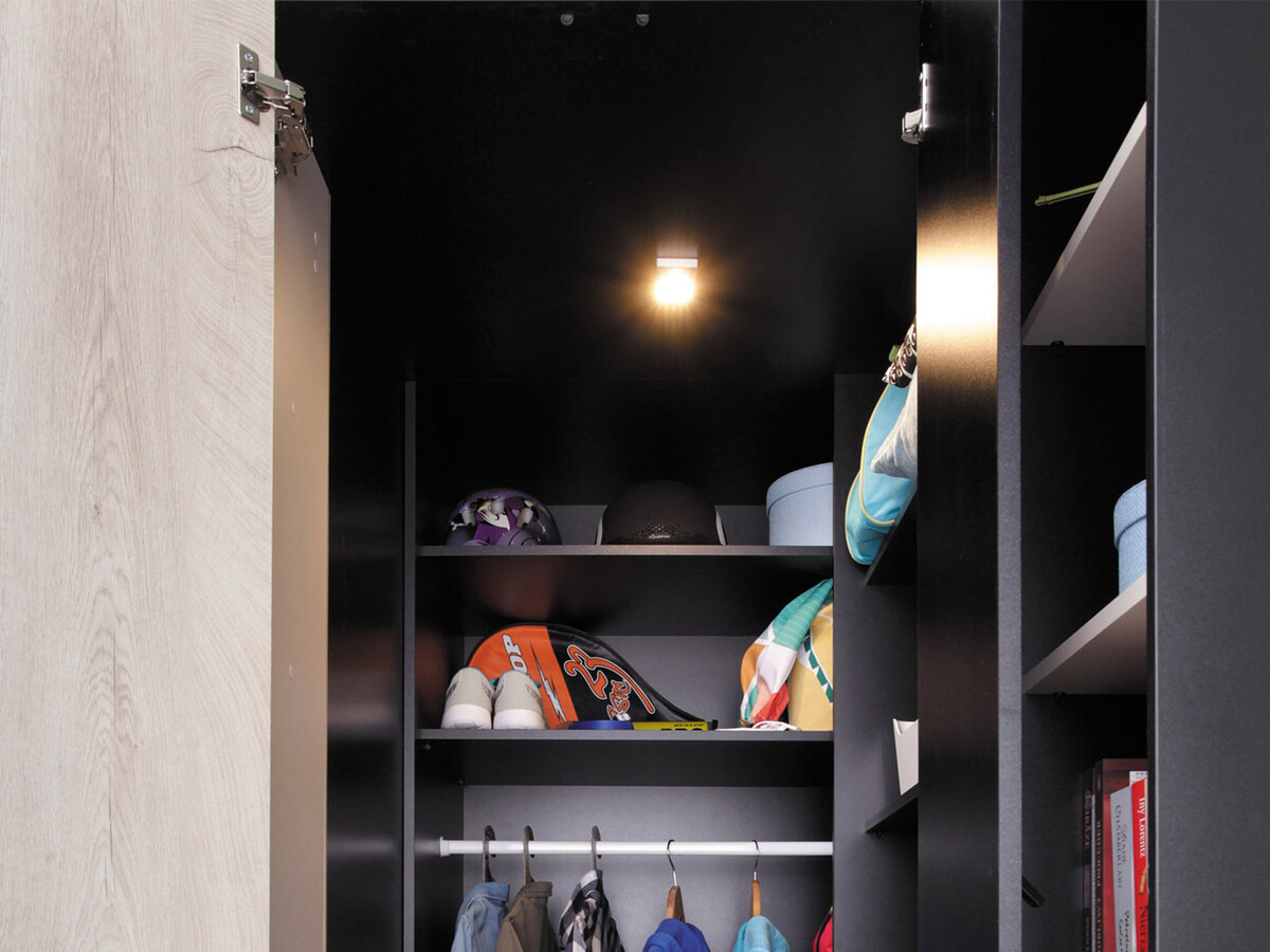 Kinderzimmer-Set Camteso 115 (Weiß + Eichenholzoptik + Türkis)