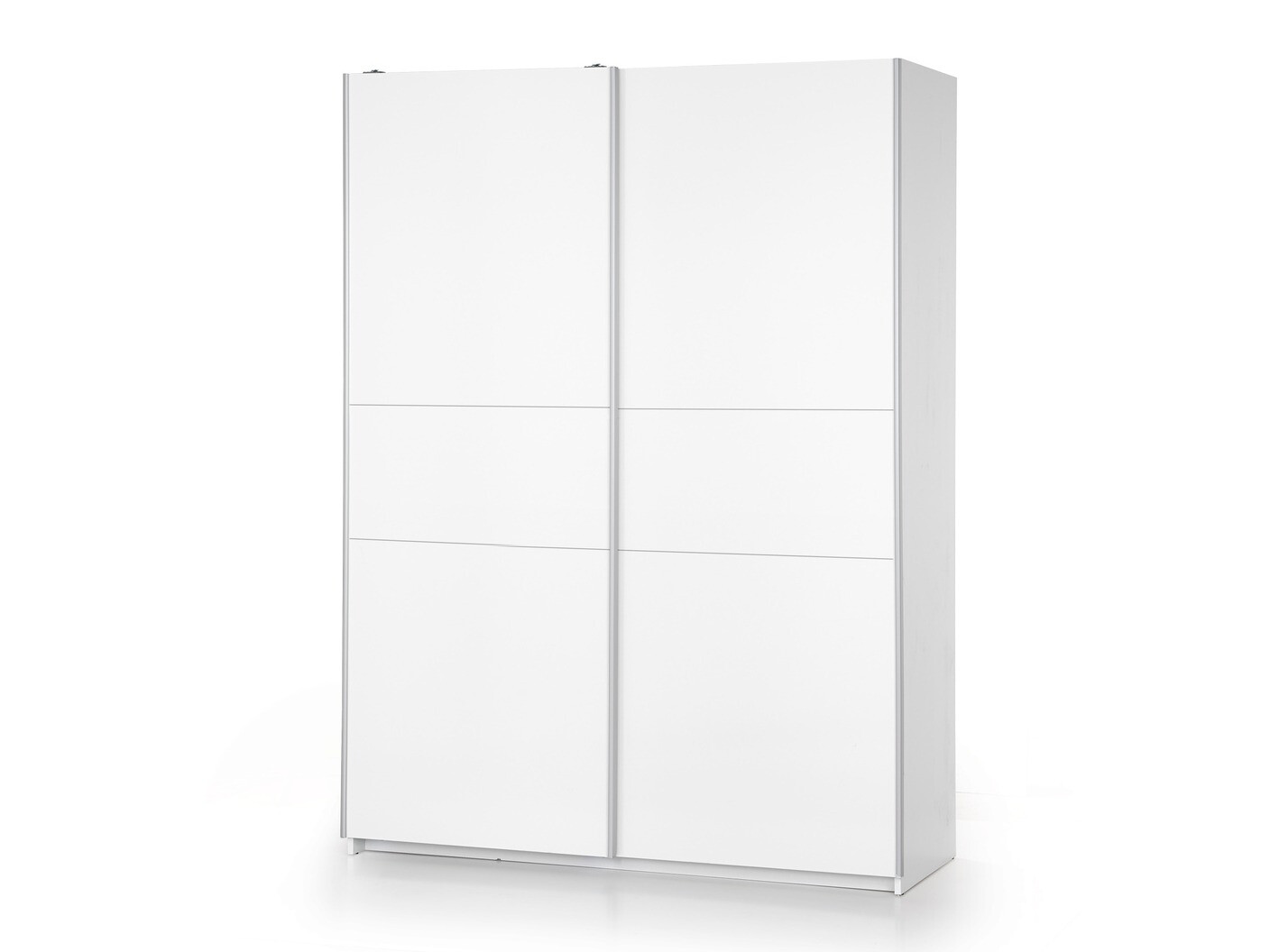 Kleiderschrank Cirveso 110 (Weiß + Weiß glänzend)