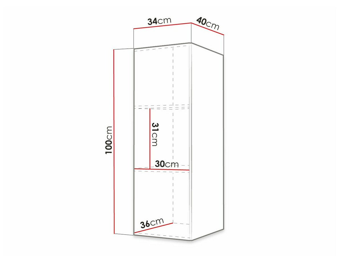 Hängeschrank Anulio (Weiß)