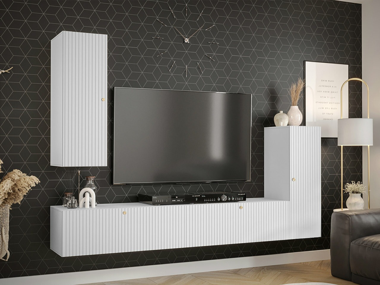 Wohnzimmer-Sets Anulio I (Weiß)