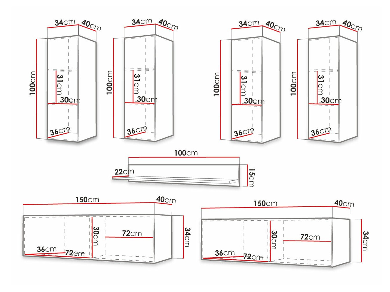 Wohnzimmer-Sets Anulio IV (Schwarz)