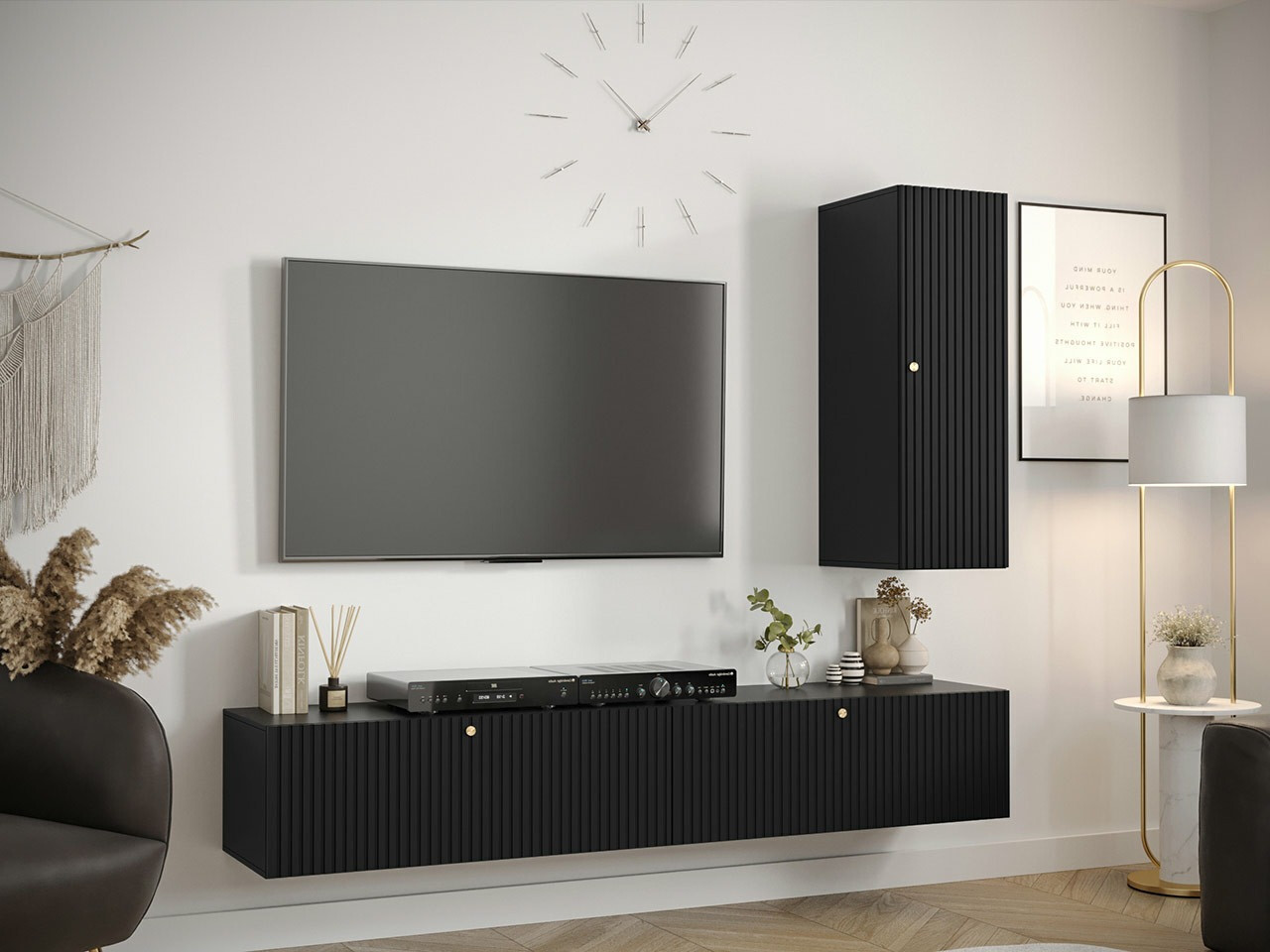 Wohnzimmer-Sets Anulio VI (Schwarz)