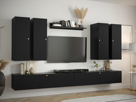 Wohnzimmer-Sets Elblaru 110 (Schwarz)