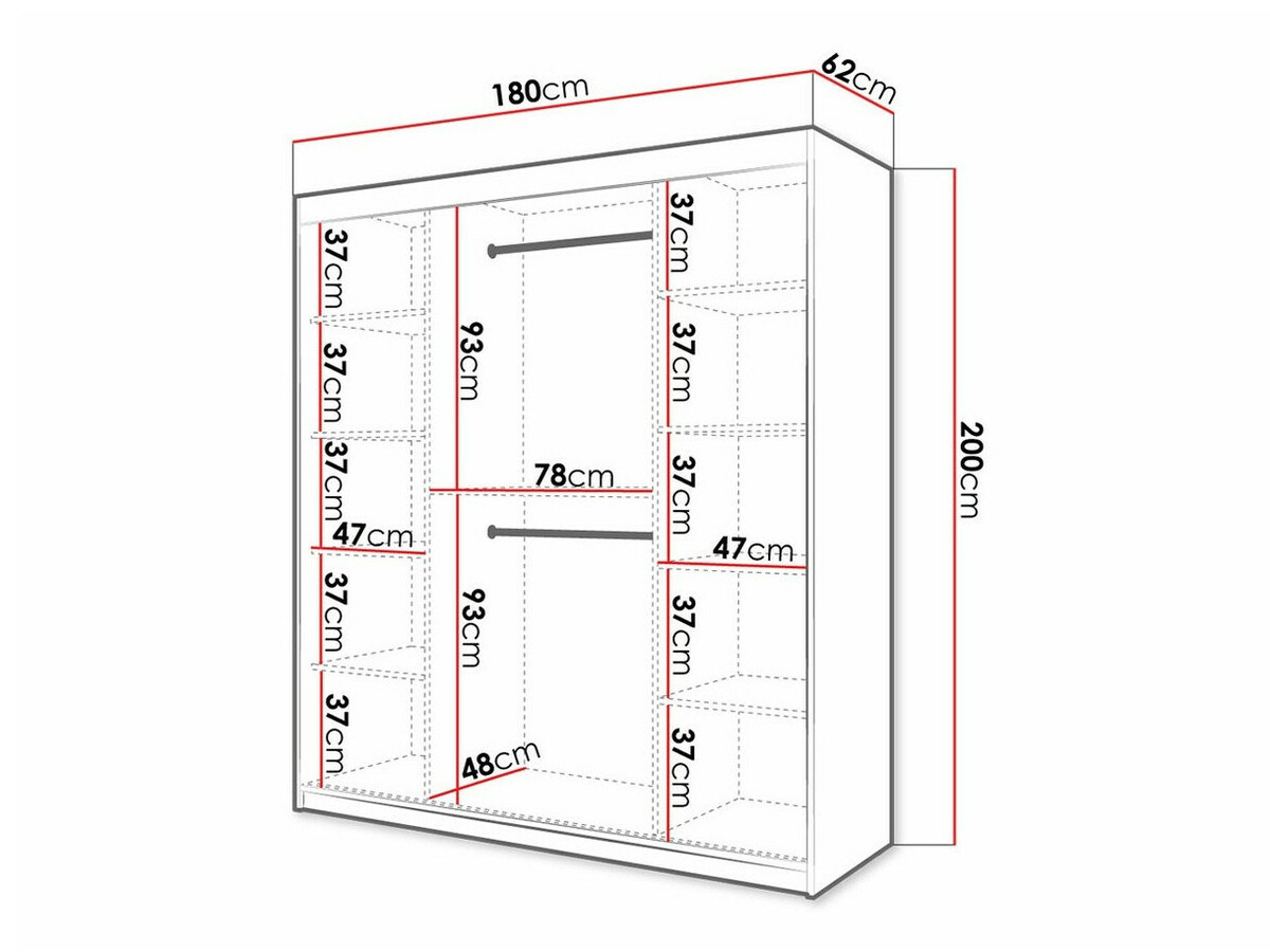 Kleiderschrank Anulio IV (Schwarz)