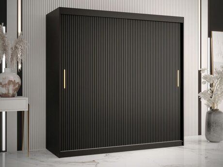 Kleiderschrank Elblaru 126 (Schwarz)