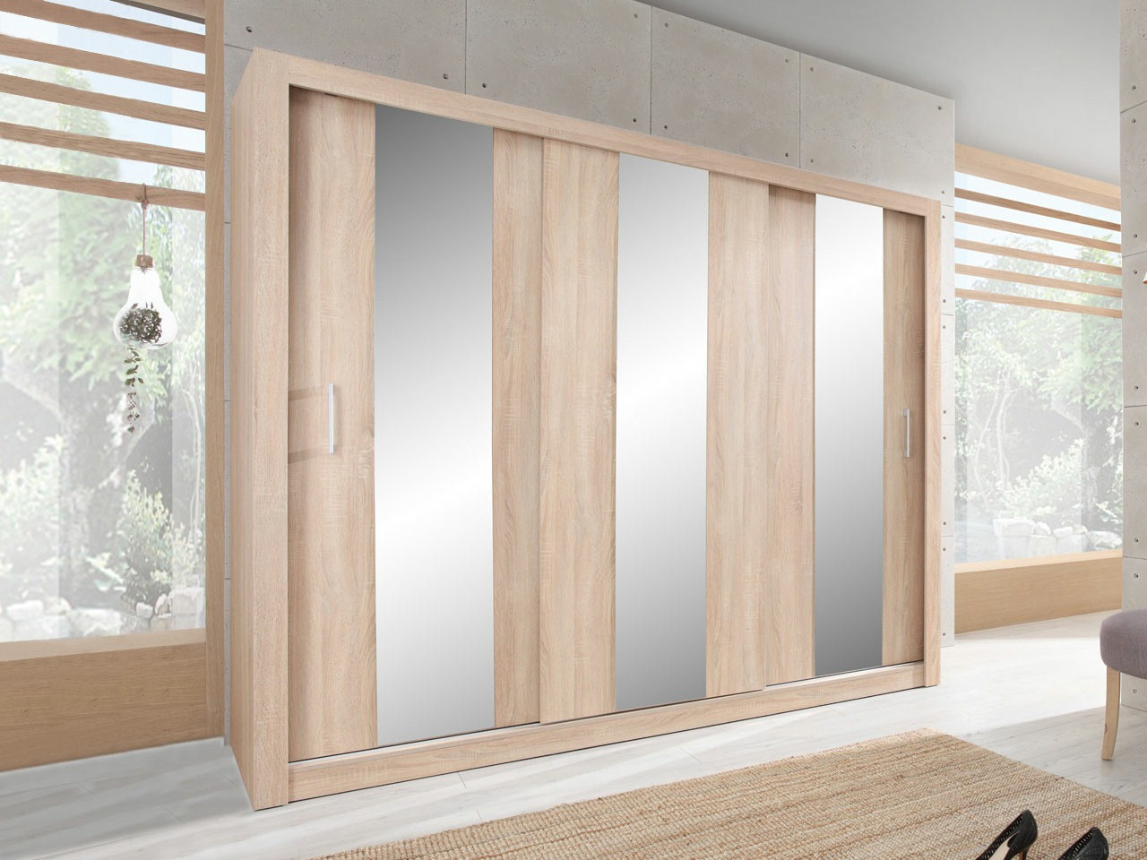 Kleiderschrank Omaha 130 (Sonoma Eichenholzoptik)