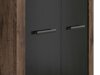 Kleiderschrank Dunfelu 111 (Monastery Eichenholzoptik + Eichenholzoptik schwarz)