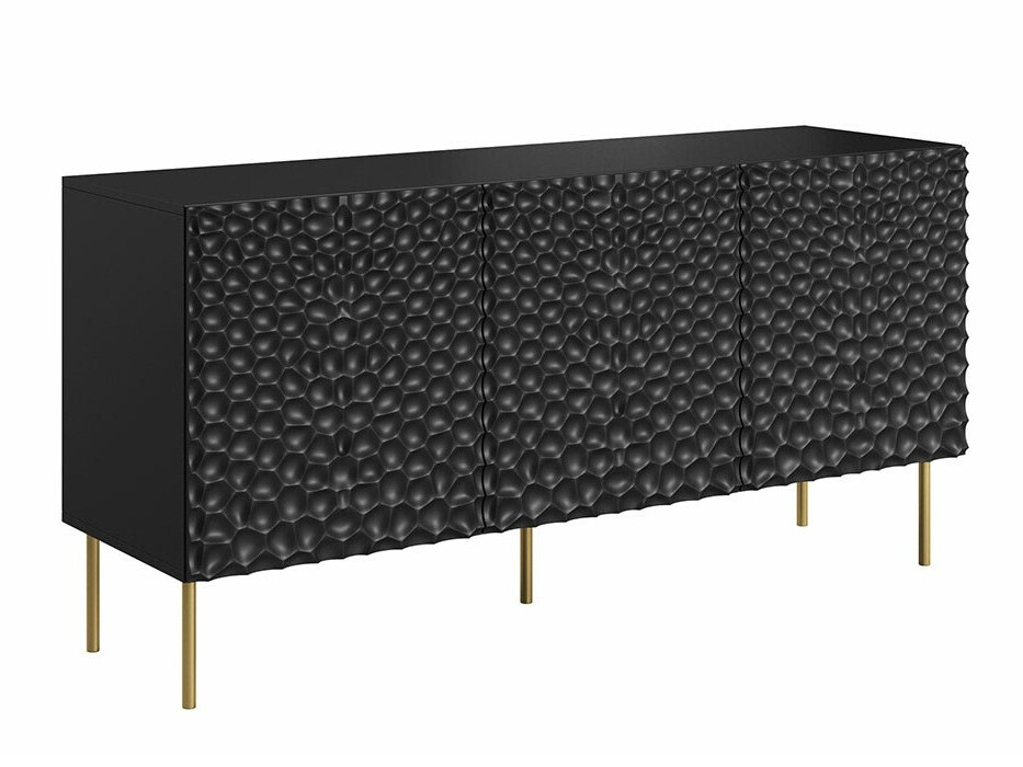 Sideboard Charlotte 169 (Schwarz + Gold)