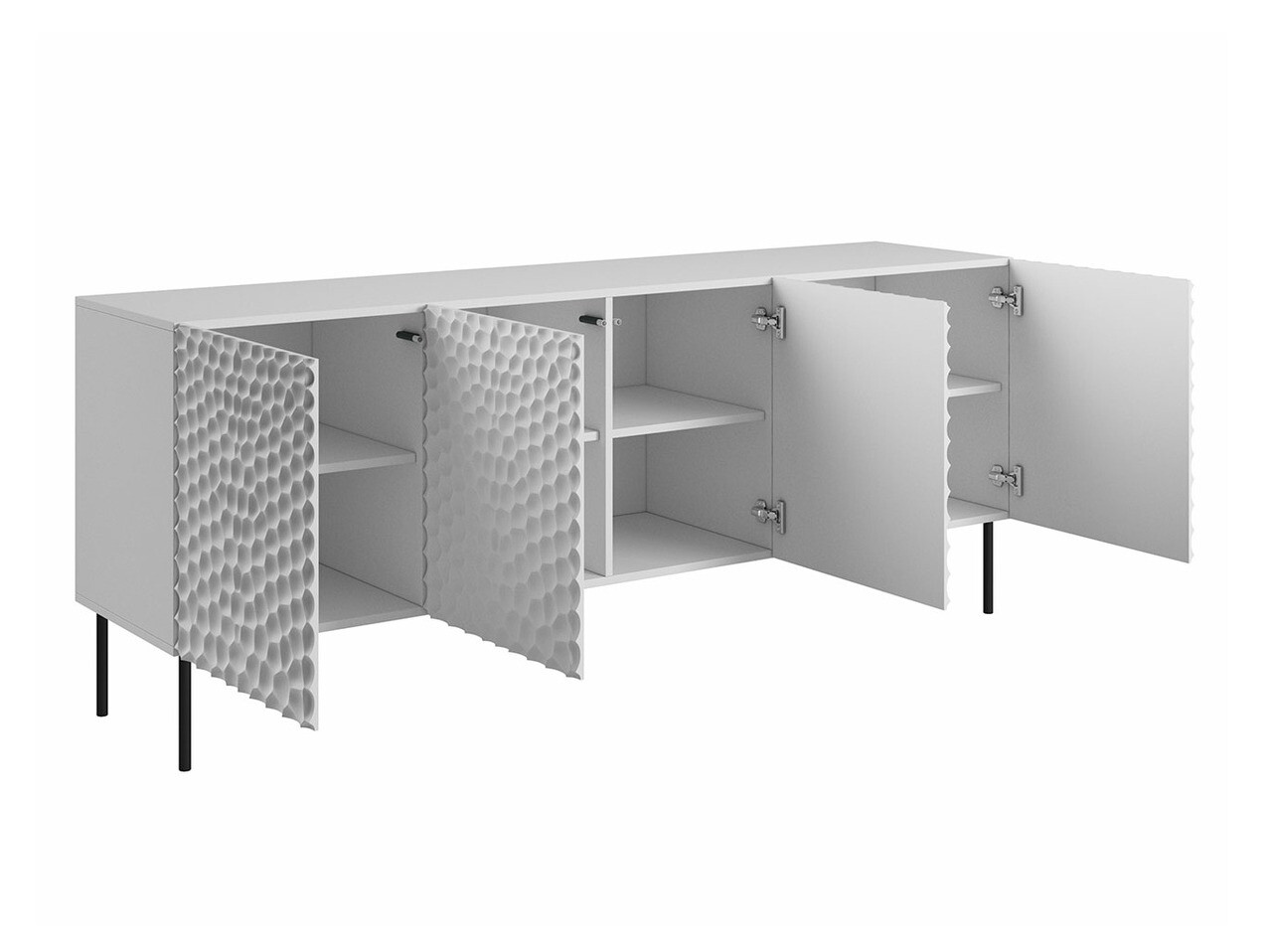 Sideboard Charlotte 170 (Weiß + Schwarz)