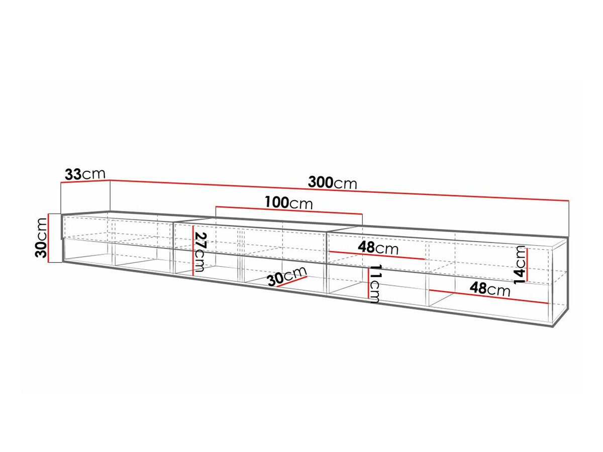 TV-Möbel Sarasota 144 (Wotan Eiche + Schwarz glänzend)