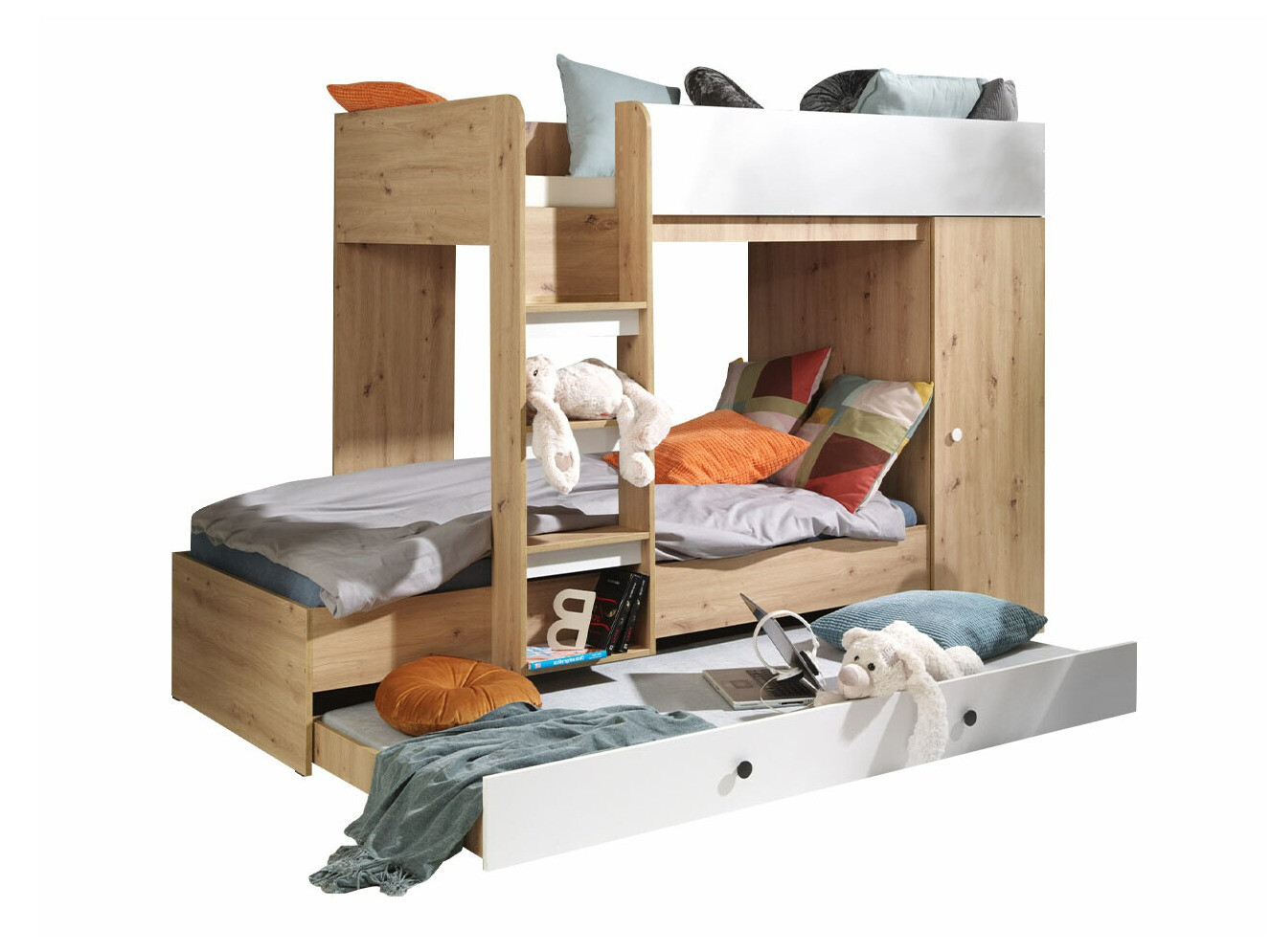 Etagenbett Hartford 360 (Artisan Eichenholzoptik + Weiß)