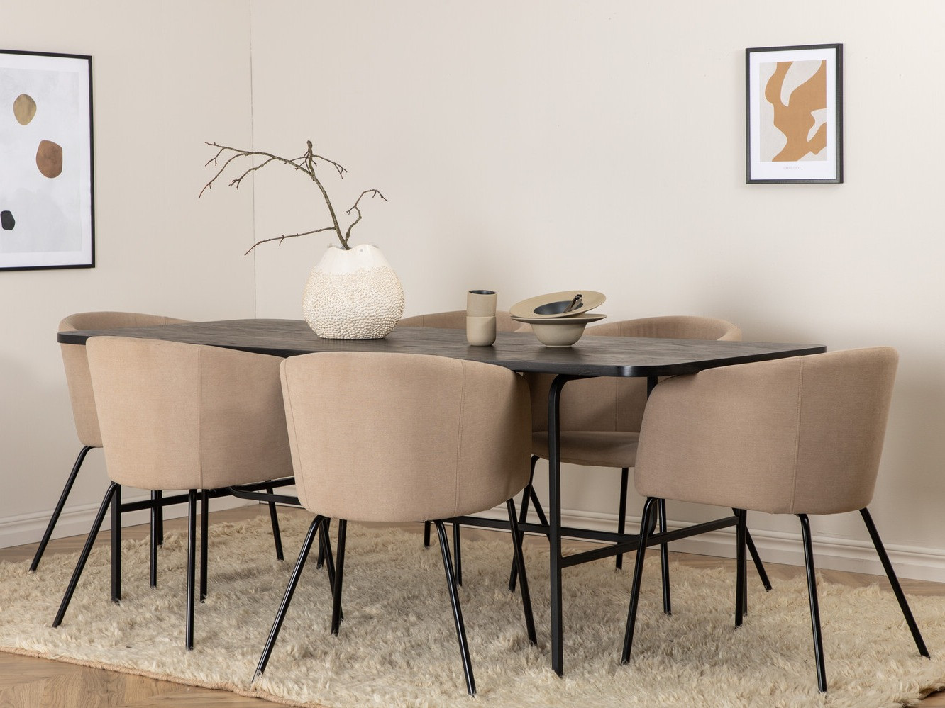 Essgruppe Dallas 2794 (Beige + Schwarz)