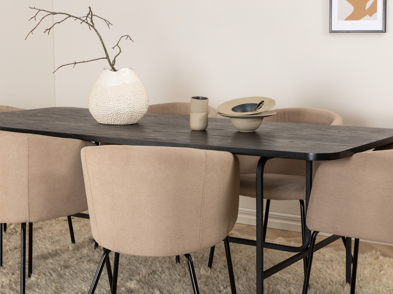 Essgruppe Dallas 2794 (Beige + Schwarz)