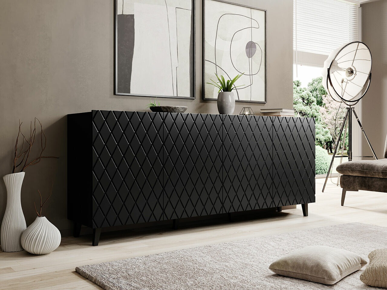 Sideboard Charlotte 173 (Schwarz)