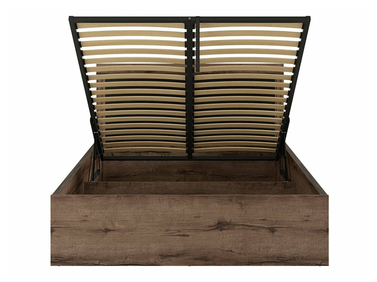 Bett Dunfelu 112 (Monastery Eichenholzoptik + Eichenholzoptik schwarz)