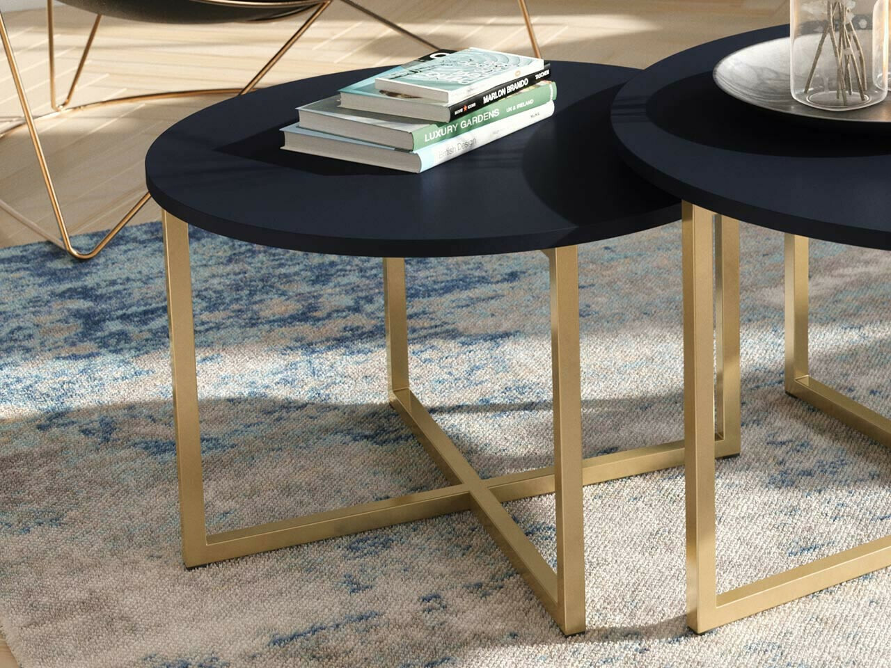 Couchtisch Providence R102 (Blau + Gold)