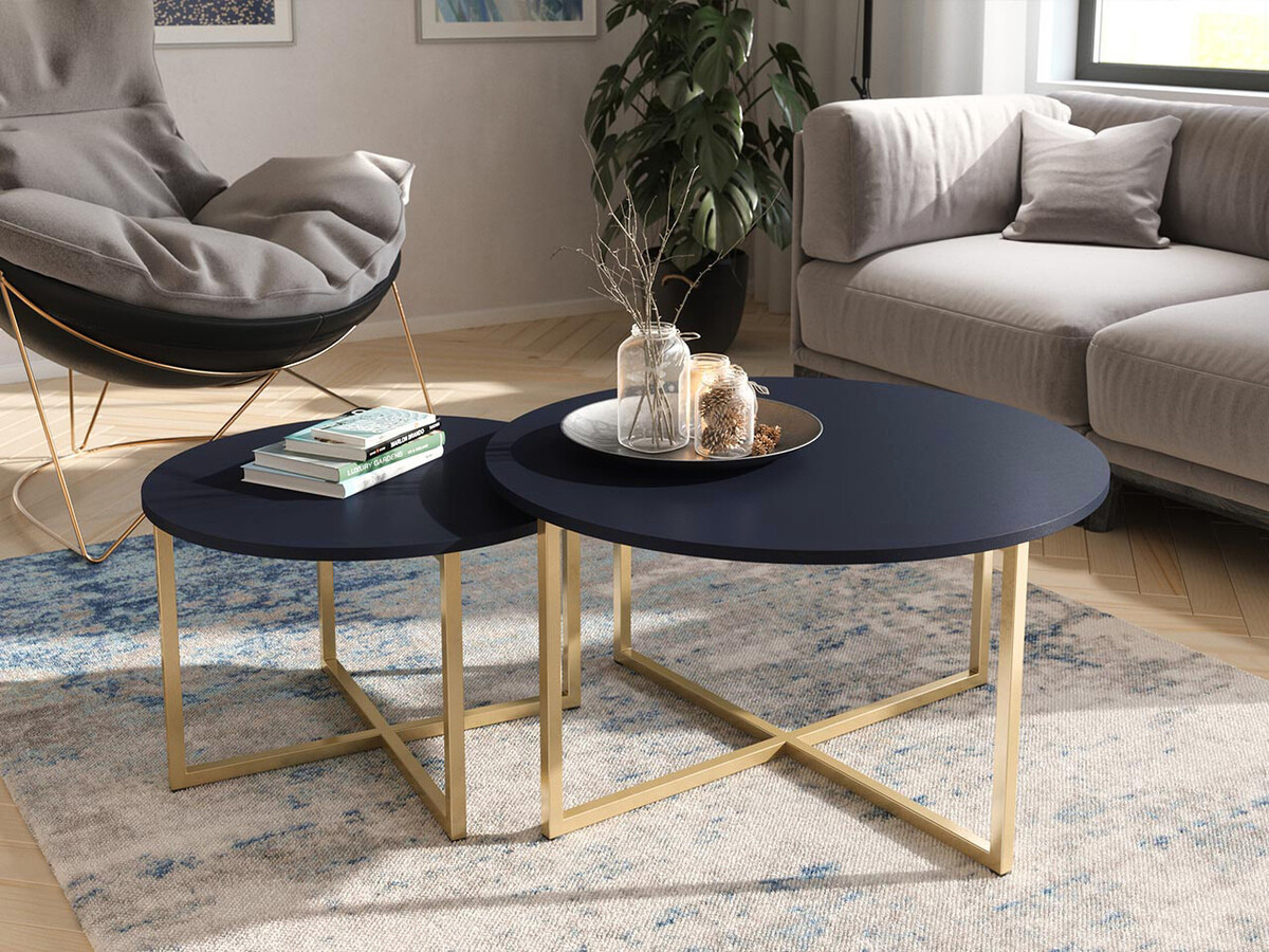 Couchtisch Providence R102 (Blau + Gold)