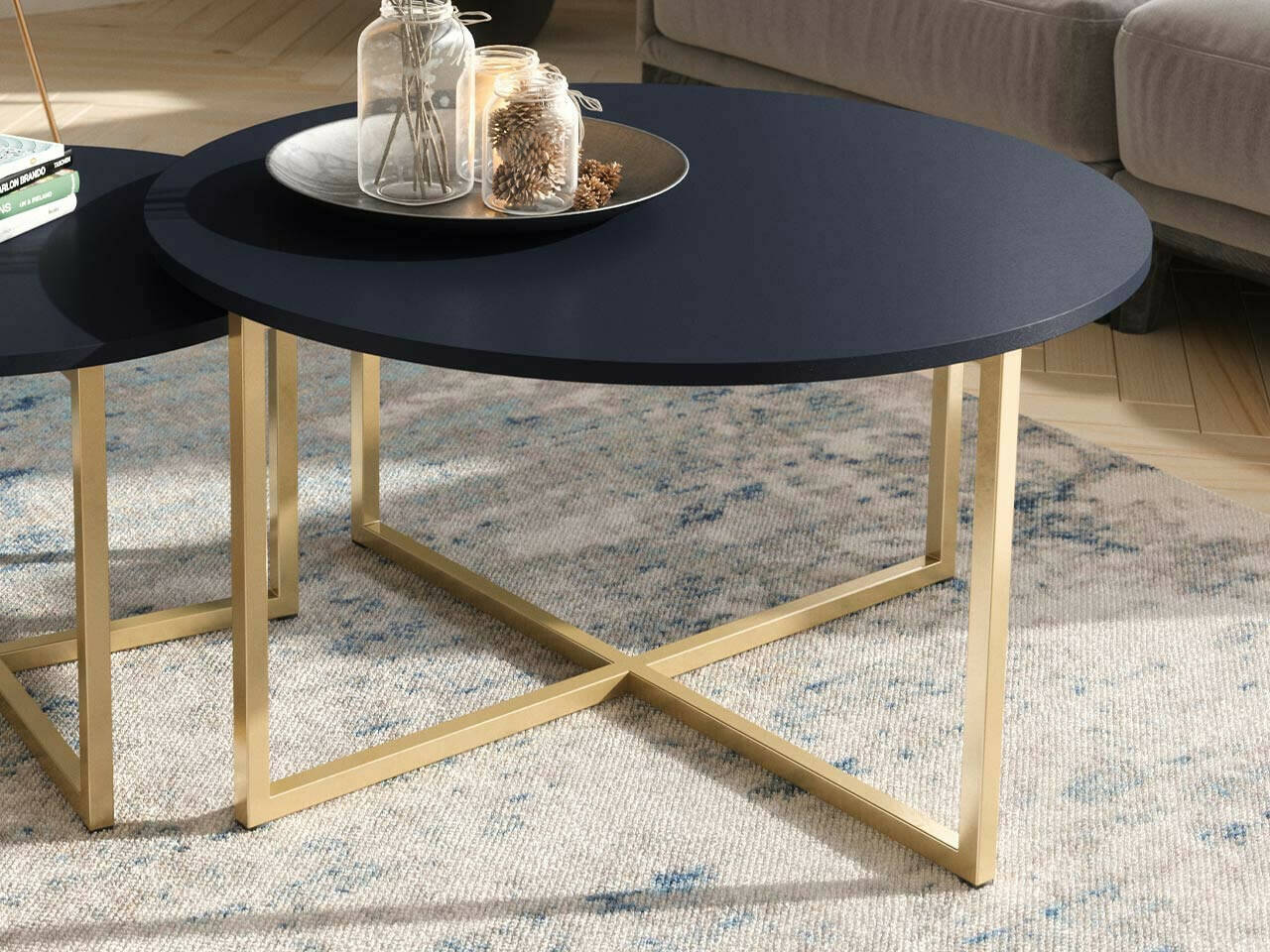 Couchtisch Providence R103 (Blau + Gold)