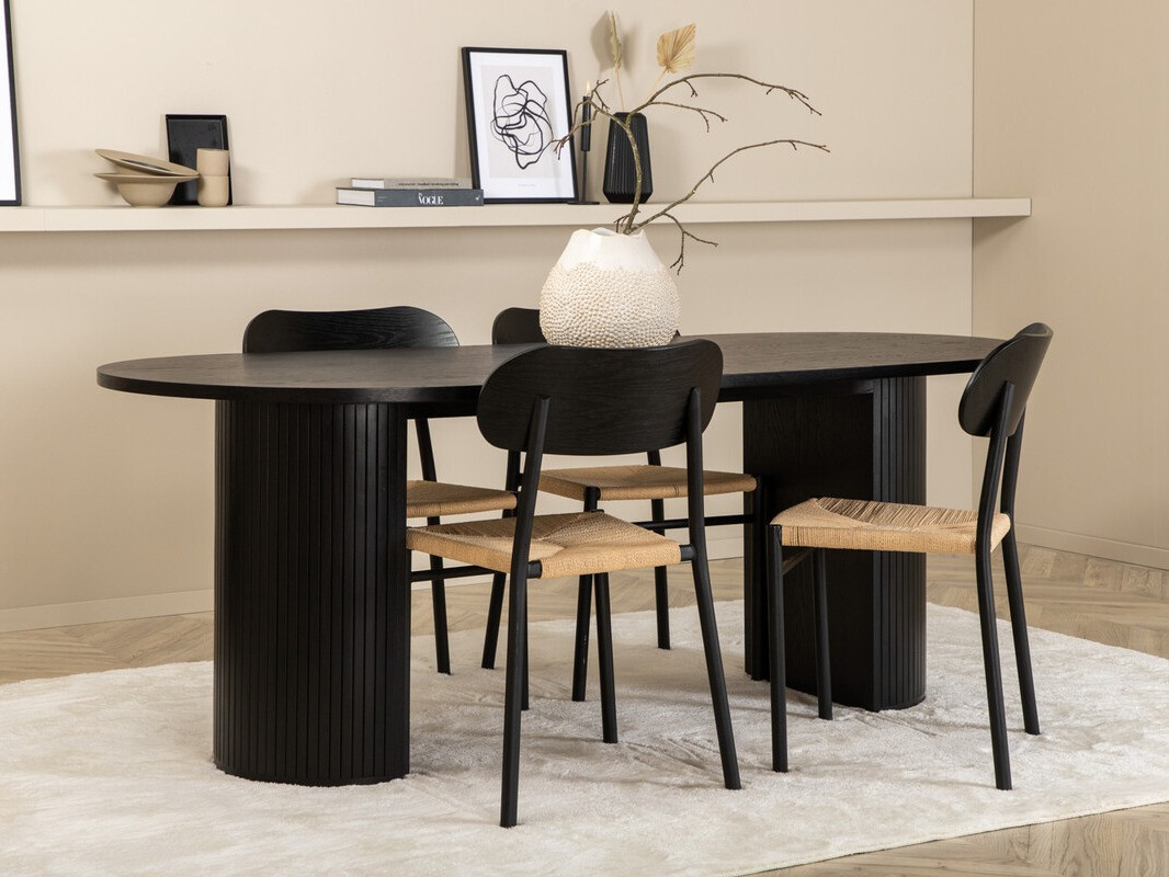 Essgruppe Dallas 3314 (Schwarz + Hellbraun)