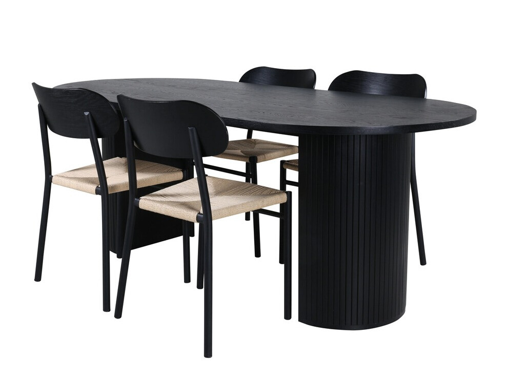 Essgruppe Dallas 3314 (Schwarz + Hellbraun)