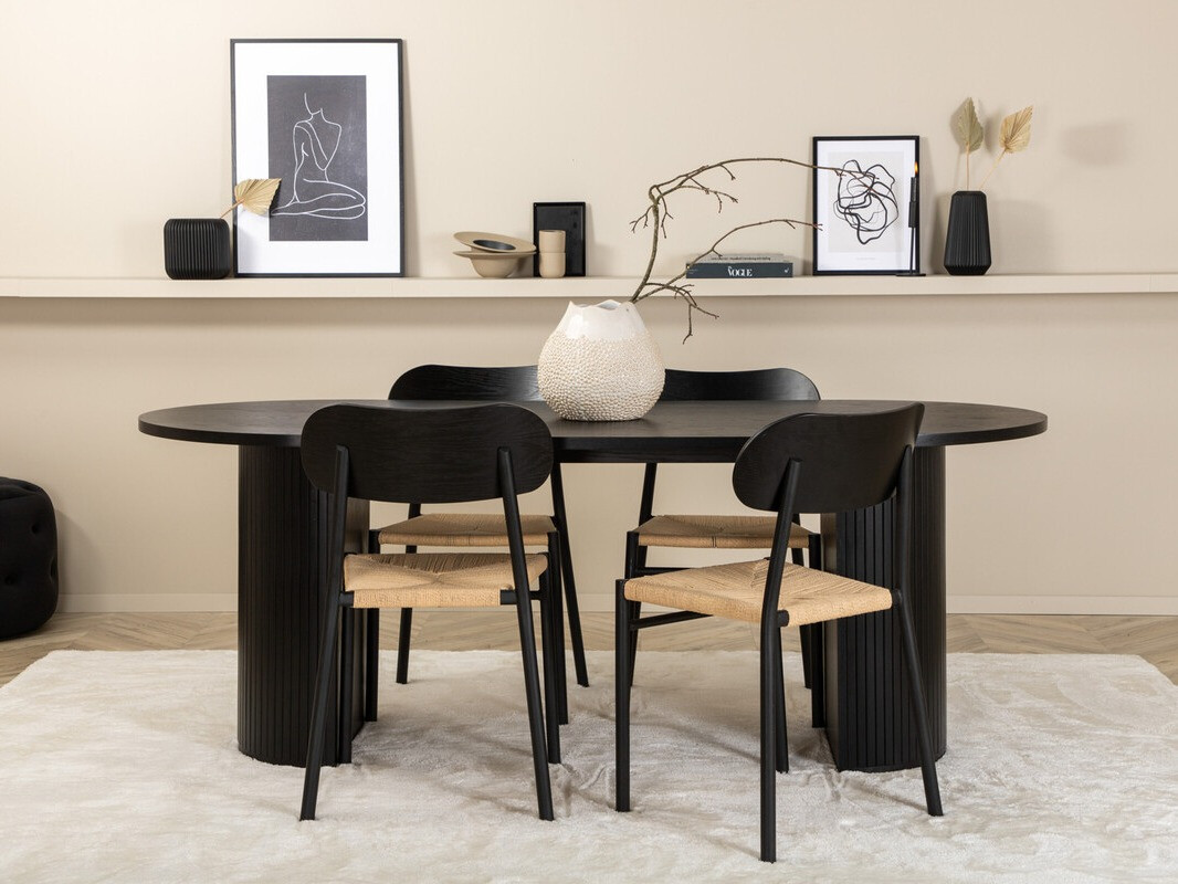 Essgruppe Dallas 3314 (Schwarz + Hellbraun)