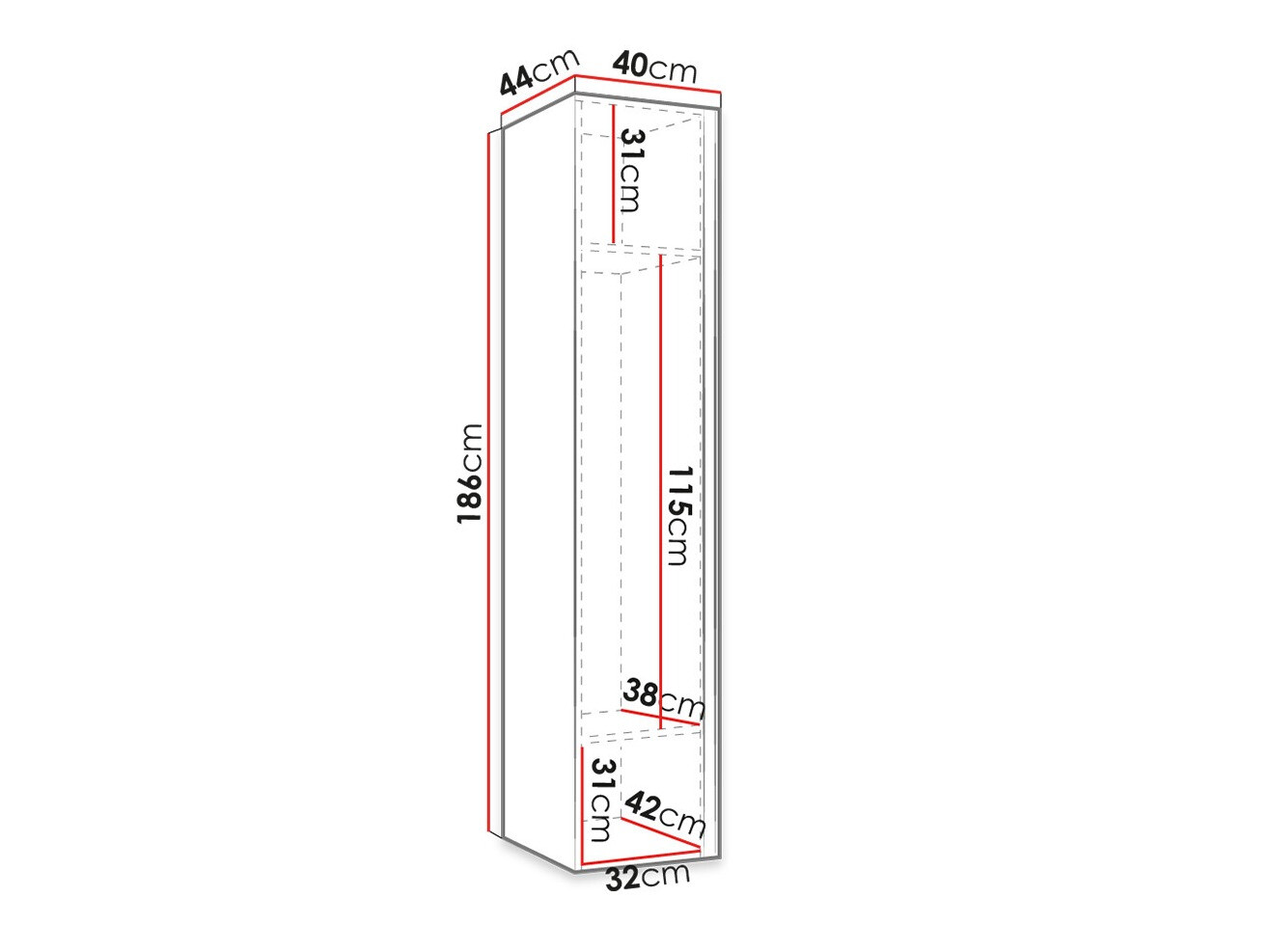 Kleiderschrank Pinis II (Artisan Eichenholzoptik + Schwarz)