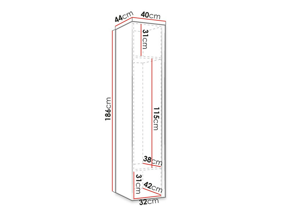 Kleiderschrank Pinis II (Graphit)