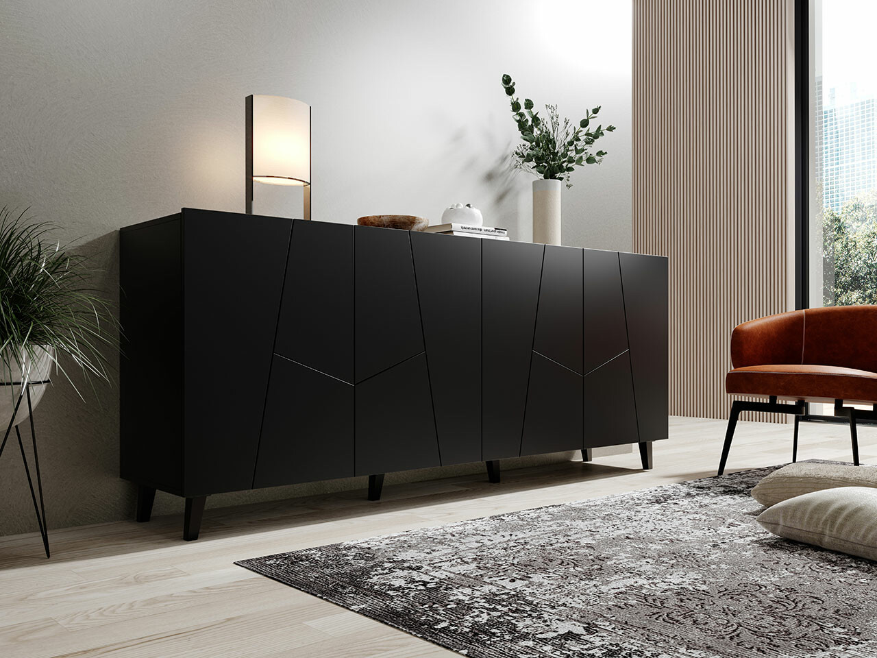 Sideboard Charlotte 180 (Schwarz)