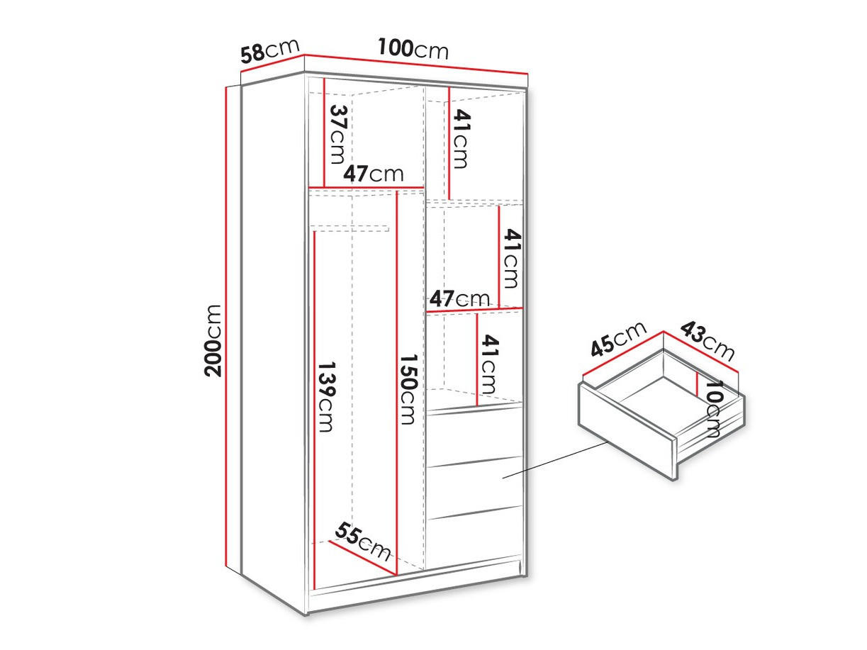 Kleiderschrank Collis III (Weiß)