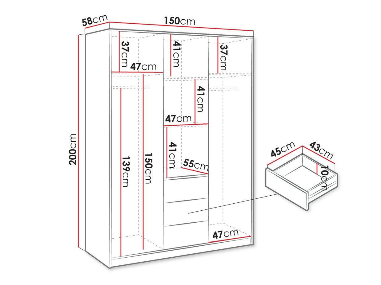 Kleiderschrank Collis IV (Weiß)