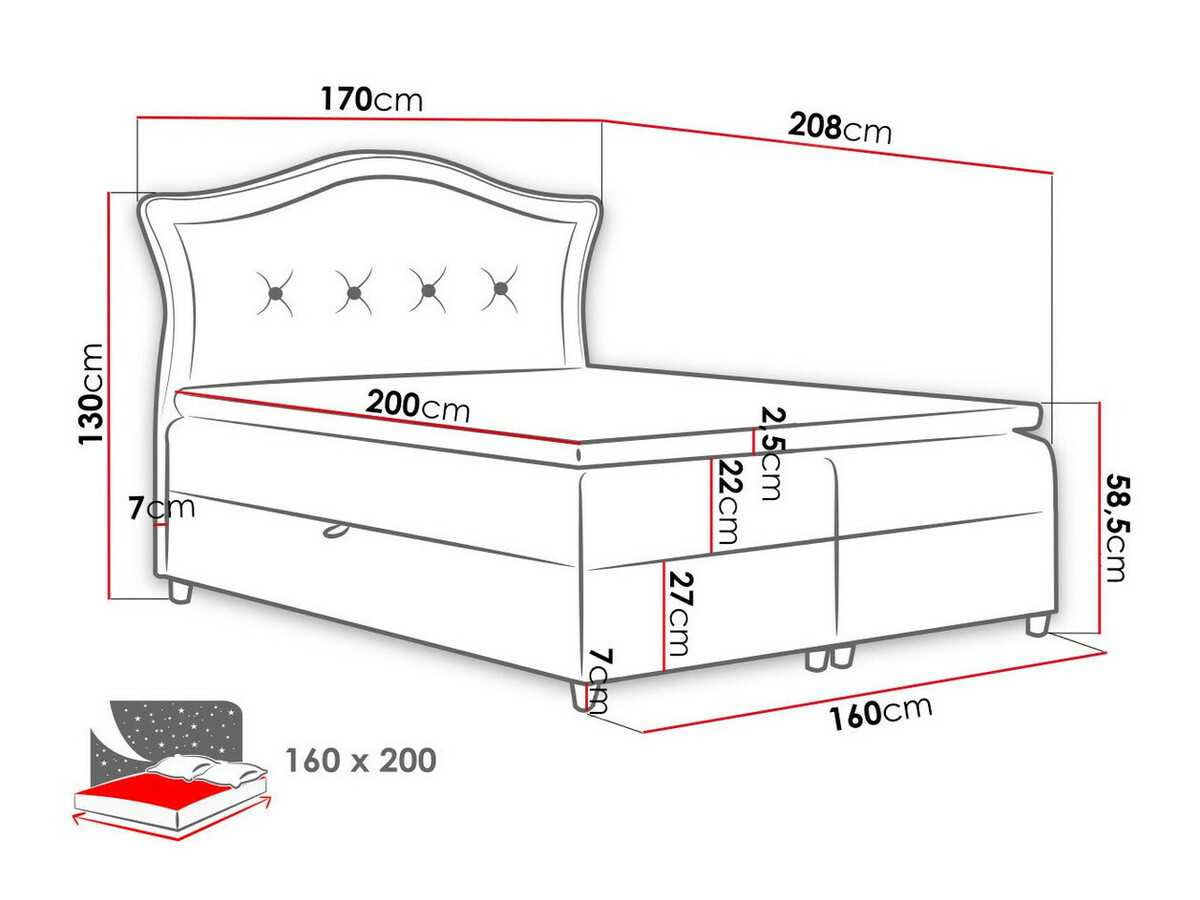 Boxspringbett Baltimore 135 (Magic Velvet 2206)