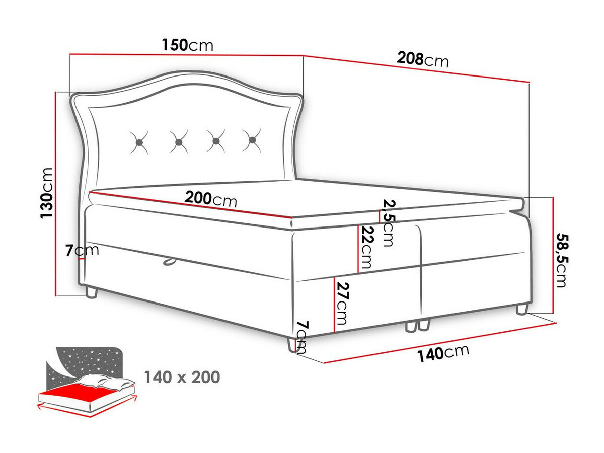 Boxspringbett Oleum (Magic Velvet 2225)
