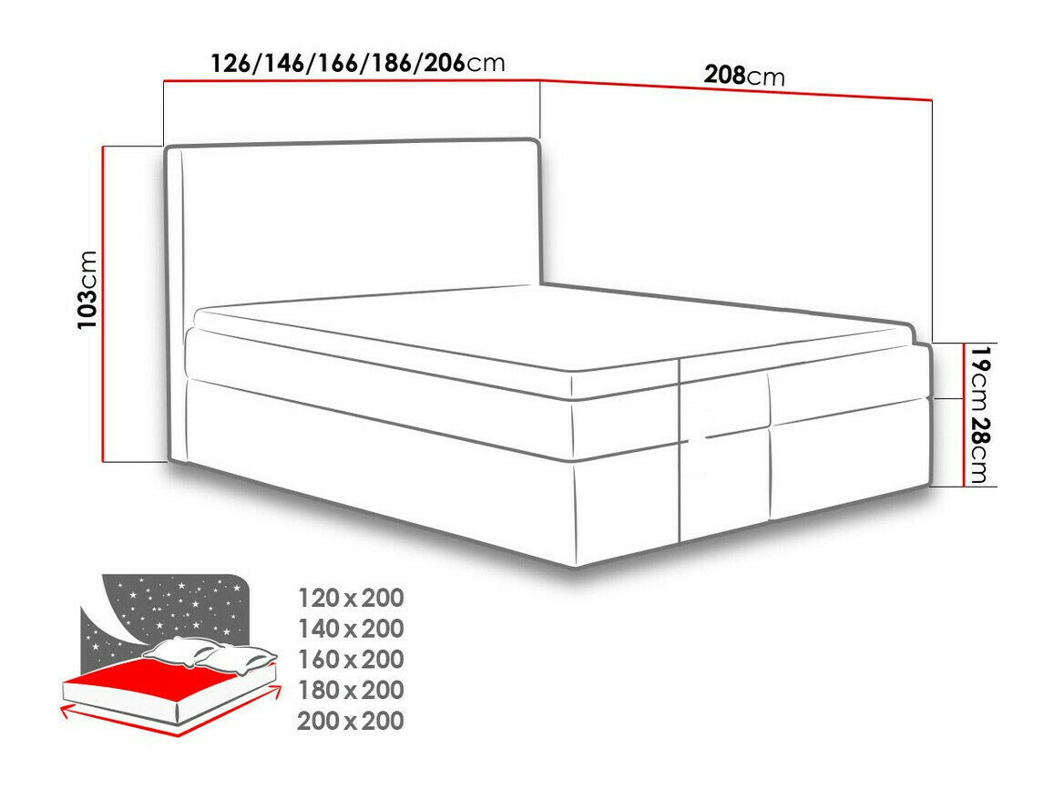 Boxspringbett Baltimore 126 (Velluto 3)