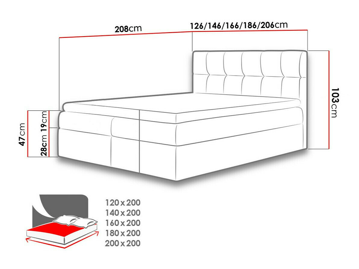 Boxspringbett Baltimore 128 (Soft 011)