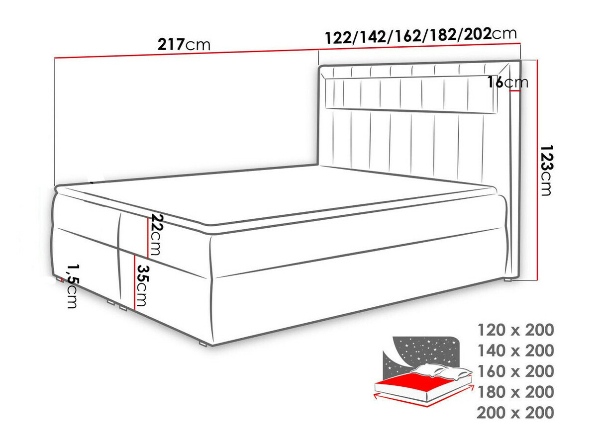 Boxspringbett Baltimore 131 (Soft 010)