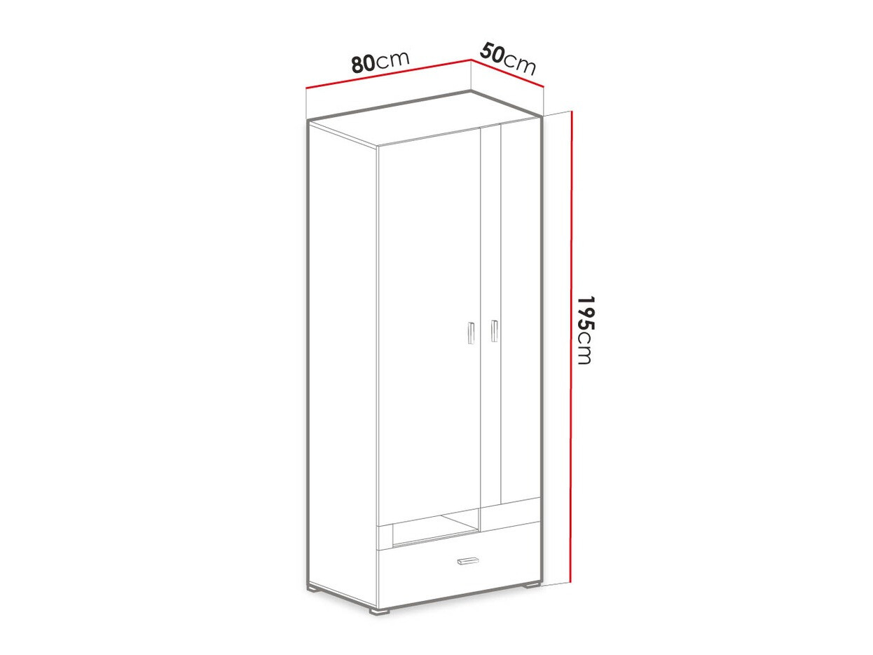 Kleiderschrank Omaha D125 (Kiefernholzoptik gebleicht + Lila)