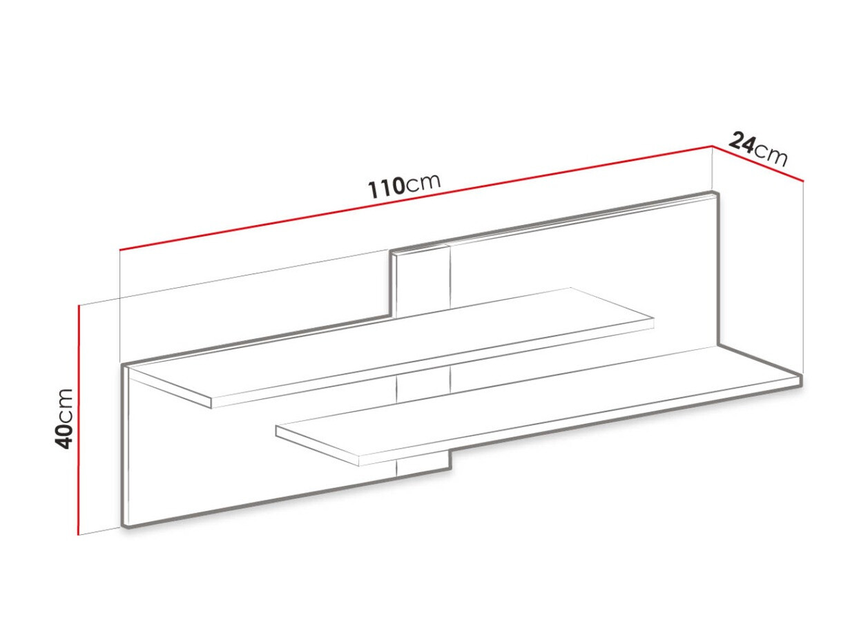 Wandregal Omaha D137 (Kiefernholzoptik gebleicht + Lila)