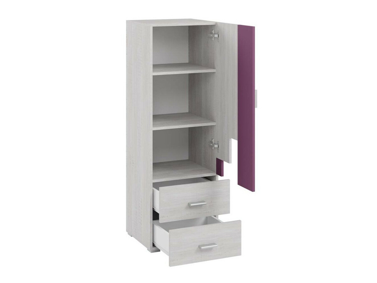 Kinderzimmer-Set Omaha D142 (Lila + Kiefernholzoptik gebleicht)