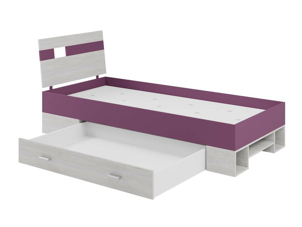 Kinderzimmer-Set Omaha D142 (Lila + Kiefernholzoptik gebleicht)