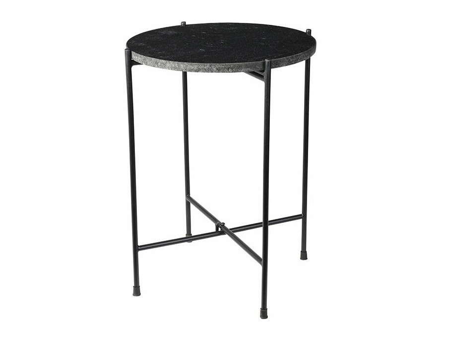 Beistelltisch Comfivo 224 (Schwarzer Marmor + Schwarz)