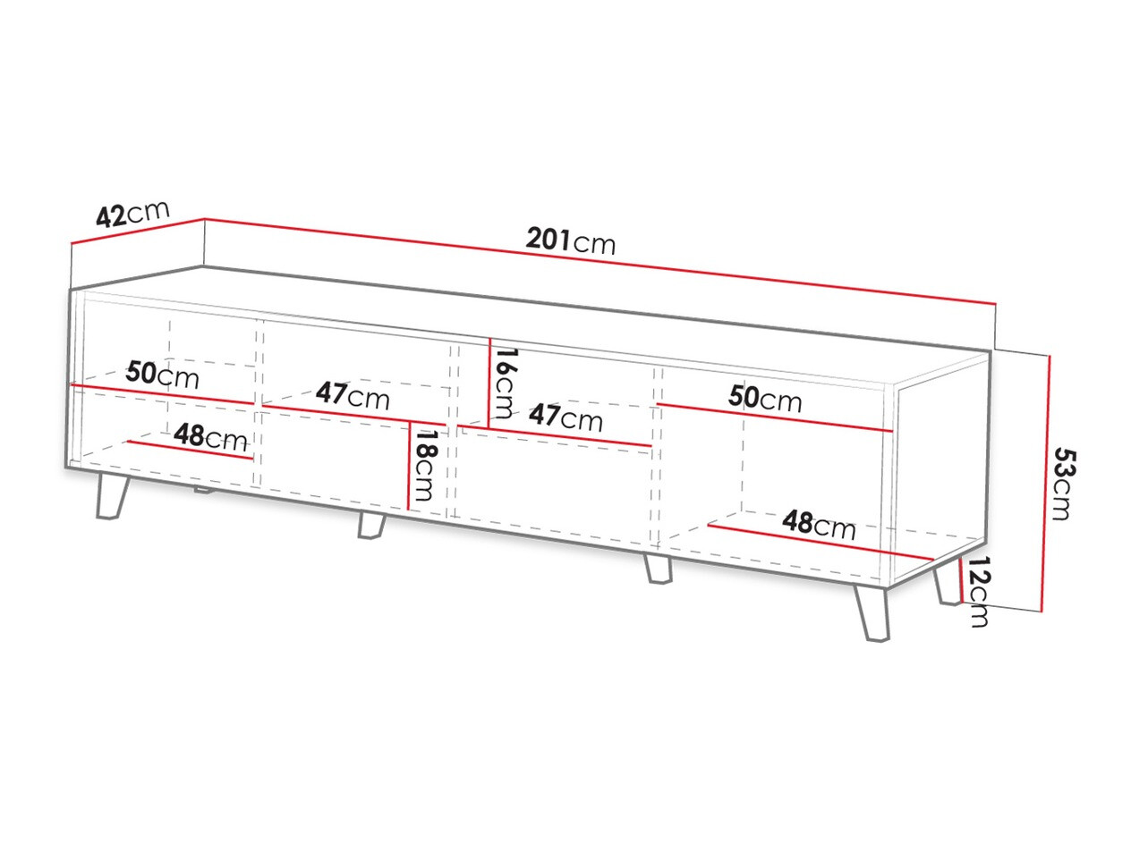 TV-Möbel Comes I (Anthrazit)