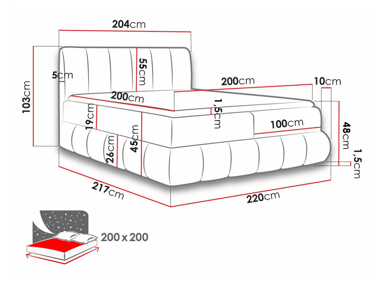 Boxspringbett Baltimore 152 (Kronos 22)