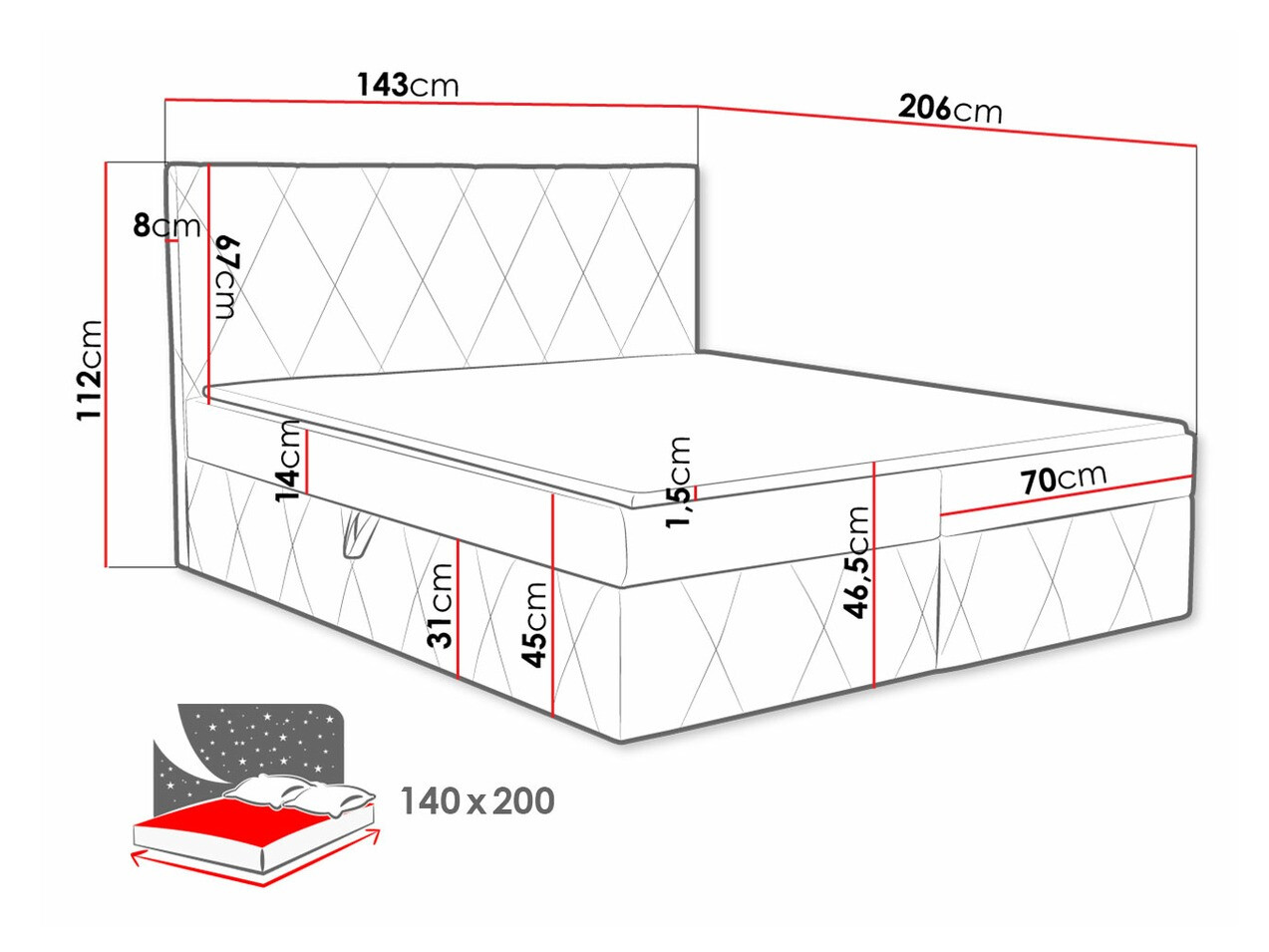 Boxspringbett Comfivo 225 (Magic Velvet 2258)