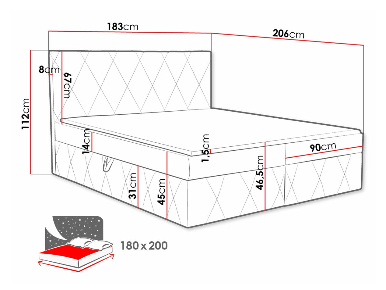 Boxspringbett Comfivo Avis (Magic Velvet 2217)