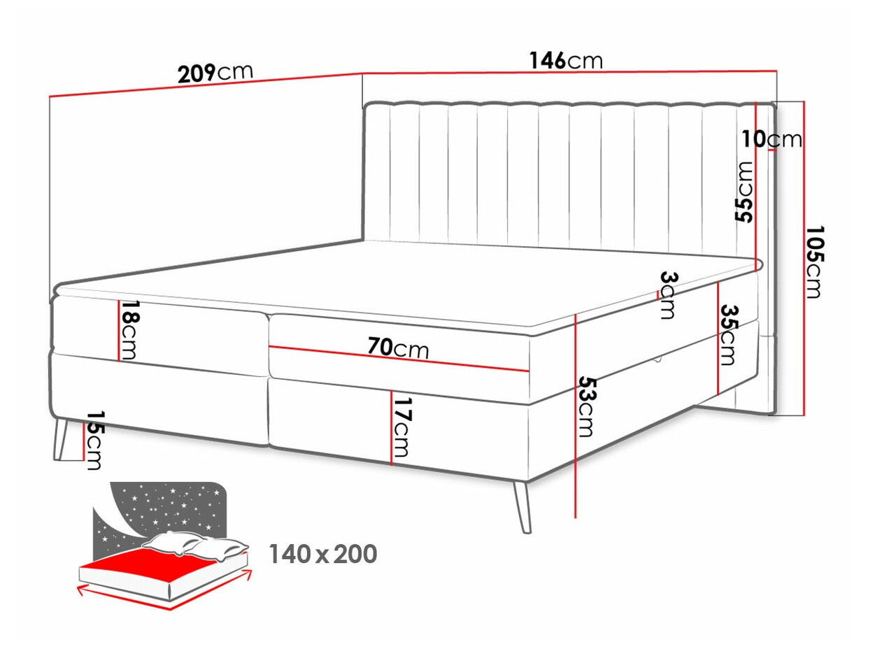 Boxspringbett Indiana 159 (Poso 22 + Kronos 22)