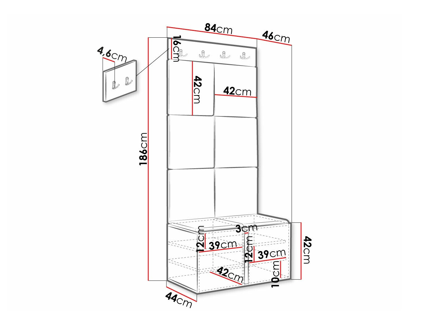Flurgarnitur Hartford 375 (Weiß)