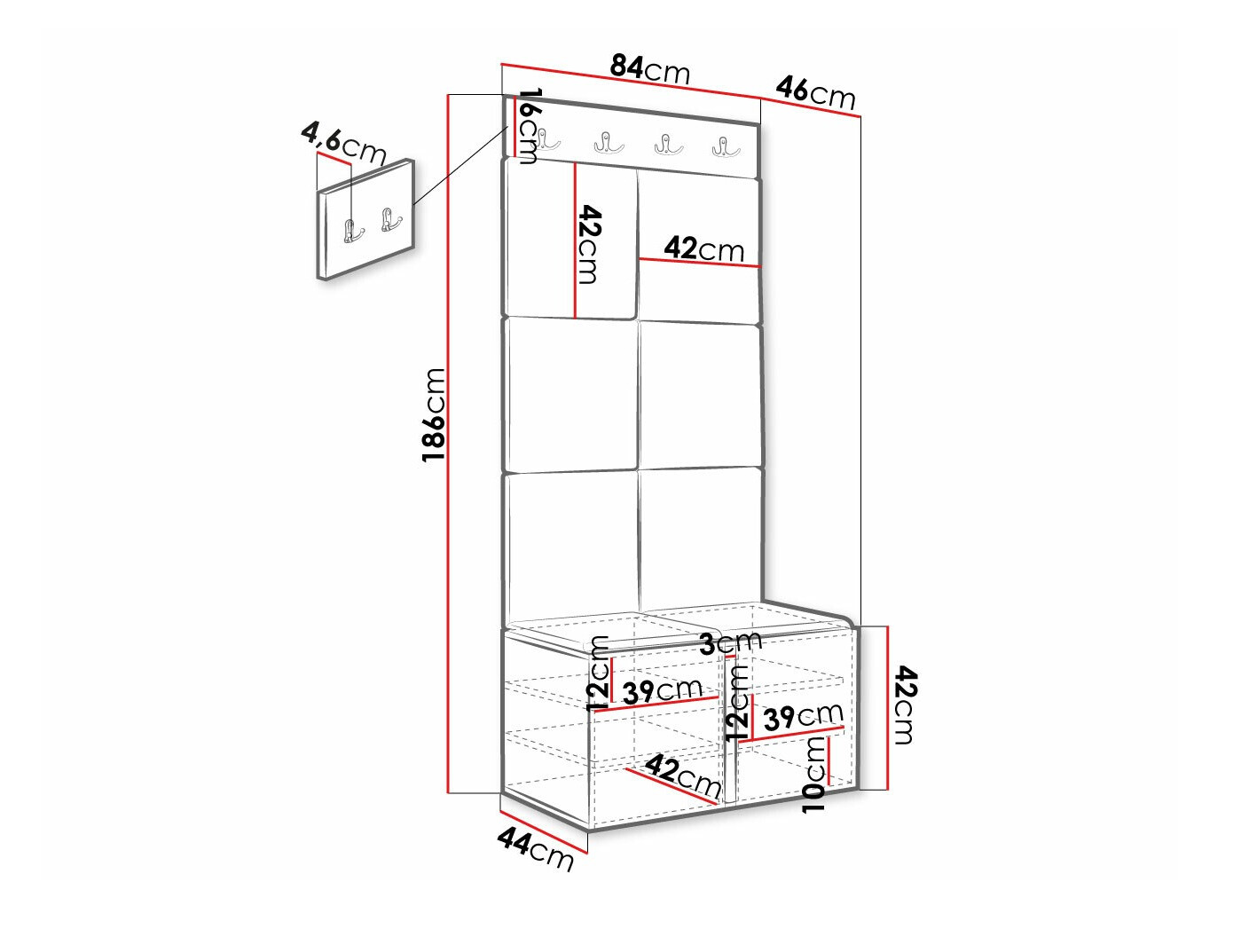 Flurgarnitur Hartford 375 (Weiß)