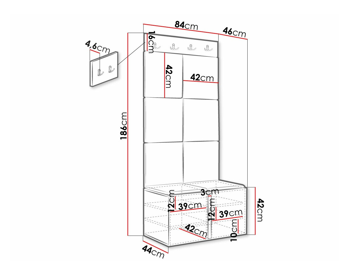 Flurgarnitur Hartford 375 (Weiß)