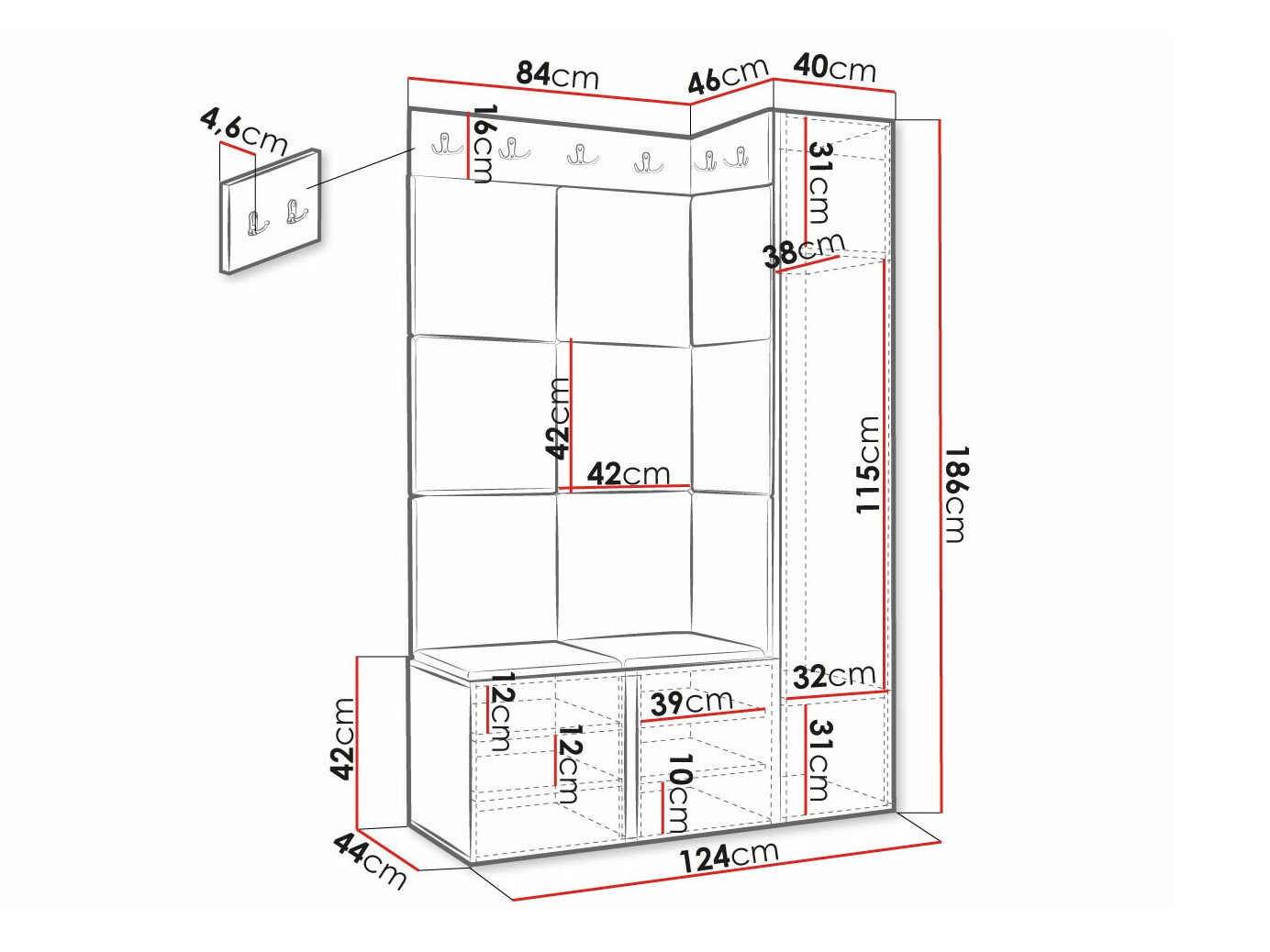 Flurgarnitur Hartford 377 (Weiß)
